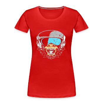 Lustiges Affe Schimpanse DNA - Frauen Premium Bio T-Shirt - Rot - Vorne - Mia (176cm)