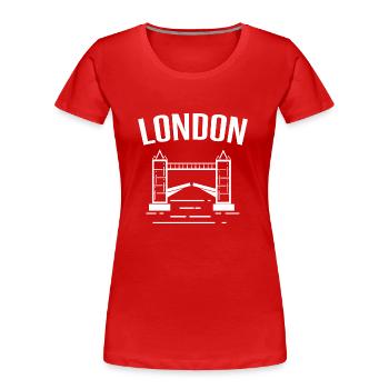 Londoner Brücke - Frauen Premium Bio T-Shirt - Rot - Vorne - Mia (176cm)