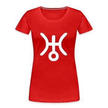 Astrologisches Symbol Uranus, Wassermann - Frauen Premium Bio T-Shirt - Rot - Vorne - Mia (176cm)
