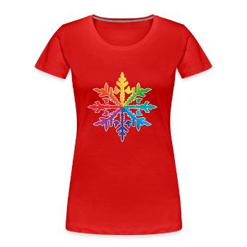 Schneeflocke Schnee Winter Weihnachten farbig 3 - Frauen Premium Bio T-Shirt - Rot - Vorne - Mia (176cm)