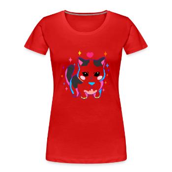 Gloomy cat - Women's Premium Organic T-Shirt - red - Front - Mia (176cm)