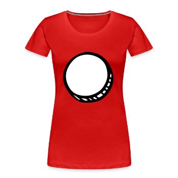 White Hole - T-shirt bio Premium Femme - rouge - Devant - Mia (176cm)