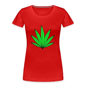 Hanf - Frauen Premium Bio T-Shirt - Rot - Vorne - Mia (176cm)
