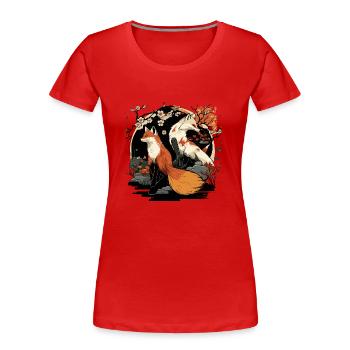fox 8 - T-shirt bio Premium Femme - rouge - Devant - Mia (176cm)
