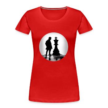 König und Dame auf das wesentliche reduziert - Frauen Premium Bio T-Shirt - Rot - Vorne - Mia (176cm)