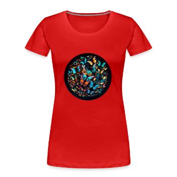 A butterfly swarm is a natural phenomenon - Women's Premium Organic T-Shirt - red - Front - Mia (176cm)