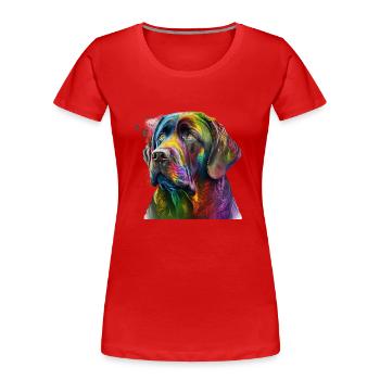 Chien coloré dans la conception d’art splash - pour tout le monde - T-shirt bio Premium Femme - rouge - Devant - Mia (176cm)