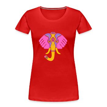 Symbol eines indischen Elefanten, Kultur Indiens - Frauen Premium Bio T-Shirt - Rot - Vorne - Mia (176cm)