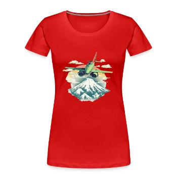 The plane - Women's Premium Organic T-Shirt - red - Front - Mia (176cm)