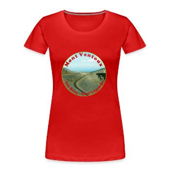 Mit dem Fahrrad über den Mont Ventoux - Frauen Premium Bio T-Shirt - Rot - Vorne - Mia (176cm)