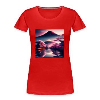 Japon Fuji - T-shirt bio Premium Femme - rouge - Devant - Mia (176cm)