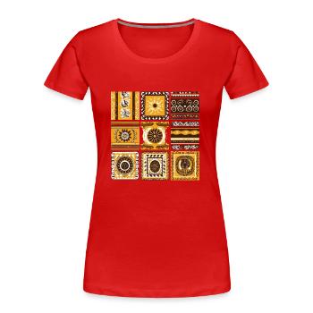 Afrikanische Folklore - Frauen Premium Bio T-Shirt - Rot - Vorne - Mia (176cm)