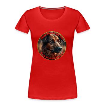 Unseren inneren Schweinehund zu besiegen - Frauen Premium Bio T-Shirt - Rot - Vorne - Mia (176cm)