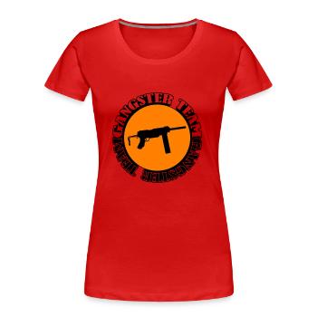 gangster team gun 002 - Frauen Premium Bio T-Shirt - Rot - Vorne - Mia (176cm)