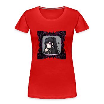 Anime goth girl in a Frame - Women's Premium Organic T-Shirt - red - Front - Mia (176cm)
