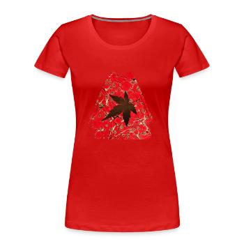 Autumn Leaf E 245 - Women's Premium Organic T-Shirt - red - Front - Mia (176cm)