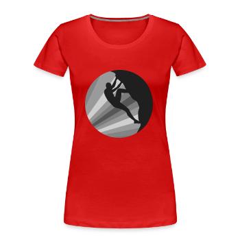 Rock Climbing - Women's Premium Organic T-Shirt - red - Front - Mia (176cm)