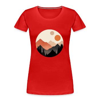 Mountains and two suns - Women's Premium Organic T-Shirt - red - Front - Mia (176cm)