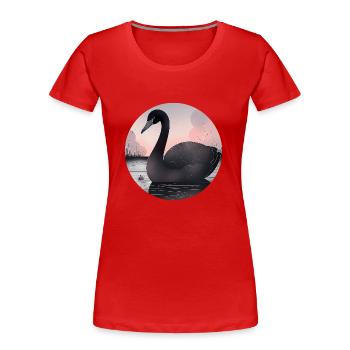Cygne noir - T-shirt bio Premium Femme - rouge - Devant - Mia (176cm)