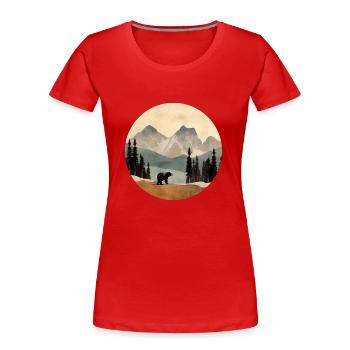 Bear in the mountains - Women's Premium Organic T-Shirt - red - Front - Mia (176cm)