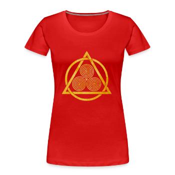 Celtic Ornament - Women's Premium Organic T-Shirt - red - Front - Mia (176cm)
