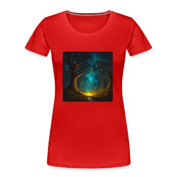 Mystischer Baum 2 - Frauen Premium Bio T-Shirt - Rot - Vorne - Mia (176cm)