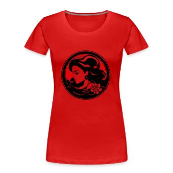 Rockabilly - Frauen Premium Bio T-Shirt - Rot - Vorne - Mia (176cm)