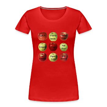 Types Of Apples - Apples Breeds List Apples Lover - T-shirt bio Premium Femme - rouge - Devant - Mia (176cm)