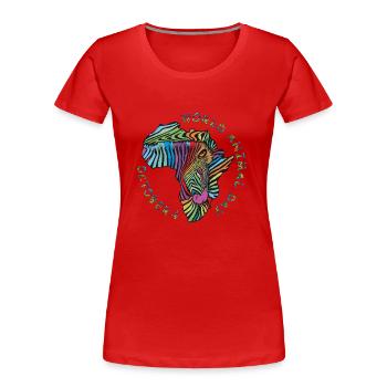 World Animal Day zebra background - Frauen Premium Bio T-Shirt - Rot - Vorne - Mia (176cm)