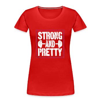 Forte Et Assez Drôle Gym Fitness Dire - T-shirt bio Premium Femme - rouge - Devant - Mia (176cm)
