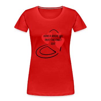 Toiletten Sitz - Frauen Premium Bio T-Shirt - Rot - Vorne - Mia (176cm)