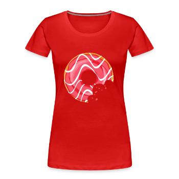 donut crunch eat butcher pastry 120 4 Q - Women's Premium Organic T-Shirt - red - Front - Mia (176cm)