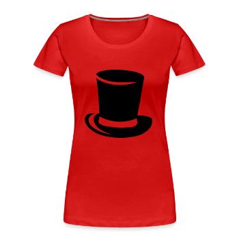 Haut-de-forme - T-shirt bio Premium Femme - rouge - Devant - Mia (176cm)