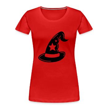 chapeau magique - T-shirt bio Premium Femme - rouge - Devant - Mia (176cm)
