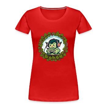 Videospiel-Goblin - Frauen Premium Bio T-Shirt - Rot - Vorne - Mia (176cm)
