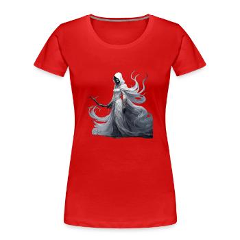 Gruseliges Halloween-partykostüm Banshee - T-shirt bio Premium Femme - rouge - Devant - Mia (176cm)