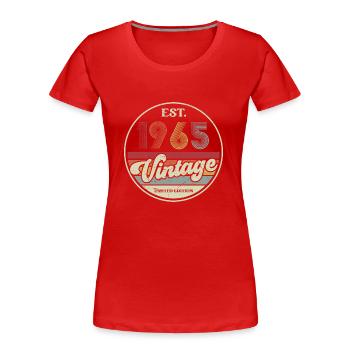 60th Birthday 60 Years Born 1965 Man Woman - Women's Premium Organic T-Shirt - red - Front - Mia (176cm)