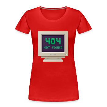 CRT Design - 404 Not found - T-shirt bio Premium Femme - rouge - Devant - Mia (176cm)