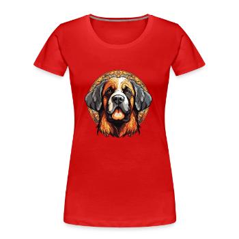 Hund Dog Bernandiner - Frauen Premium Bio T-Shirt - Rot - Vorne - Mia (176cm)