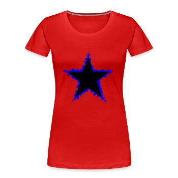 STAR 2 - Frauen Premium Bio T-Shirt - Rot - Vorne - Mia (176cm)