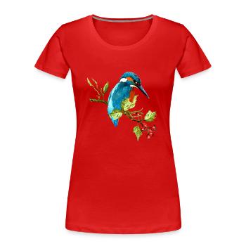 Bunter Vogel - Frauen Premium Bio T-Shirt - Rot - Vorne - Mia (176cm)