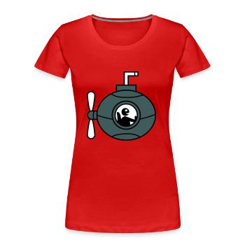 U-Boot Unterseeboot Tauchgang Tauchboot Kapitän - Frauen Premium Bio T-Shirt - Rot - Vorne - Mia (176cm)