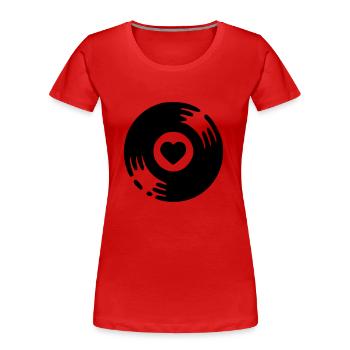 Schallplatte - Frauen Premium Bio T-Shirt - Rot - Vorne - Mia (176cm)
