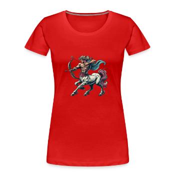Centaure Centaure - T-shirt bio Premium Femme - rouge - Devant - Mia (176cm)