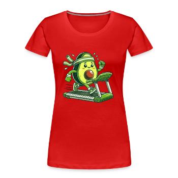 Un avocat sportif - T-shirt bio Premium Femme - rouge - Devant - Mia (176cm)