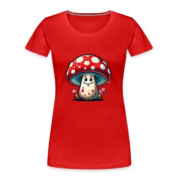 Champignon - T-shirt bio Premium Femme - rouge - Devant - Mia (176cm)