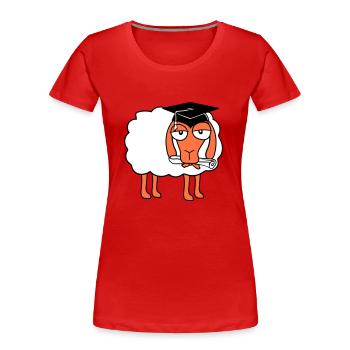 Sheep School Certificate College Graduation Abi Students - Women's Premium Organic T-Shirt - red - Front - Mia (176cm)