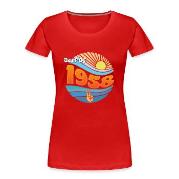 Vintage Vibes 1958 – Style classique du 67e anniversaire - T-shirt bio Premium Femme - rouge - Devant - Mia (176cm)