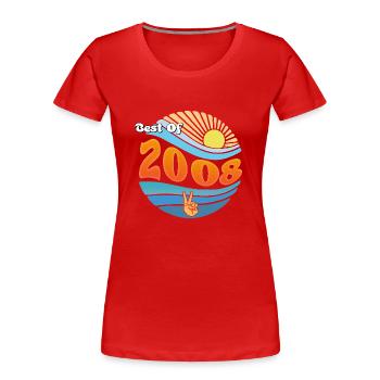 Best of 2008 – 17 Jahre unvergessliche Momente - Frauen Premium Bio T-Shirt - Rot - Vorne - Mia (176cm)
