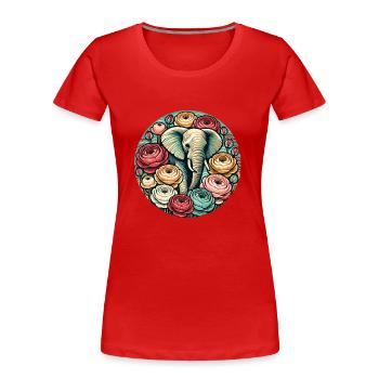 Elefant - Frauen Premium Bio T-Shirt - Rot - Vorne - Mia (176cm)